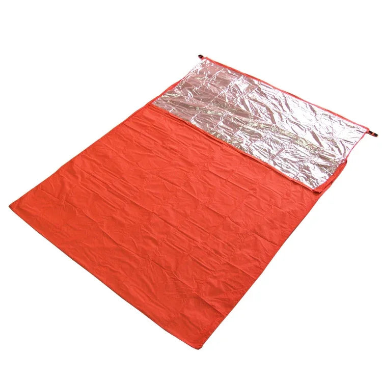 Outdoor-Wander-Camping-Wärmereflektierende Thermoisolations-Schlafsack-Notfalldecke, Doppelhülle 200 cm x 145 cm, Mumie 210 cm x 83 cm, Einzelhülle 200 x 72 cm (Silbergrau)