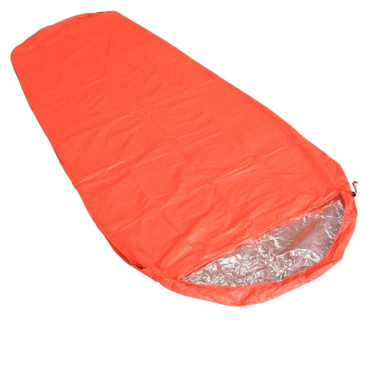 Outdoor-Wander-Camping-Wärmereflektierende Thermoisolations-Schlafsack-Notfalldecke, Doppelhülle 200 cm x 145 cm, Mumie 210 cm x 83 cm, Einzelhülle 200 x 72 cm (Silbergrau)