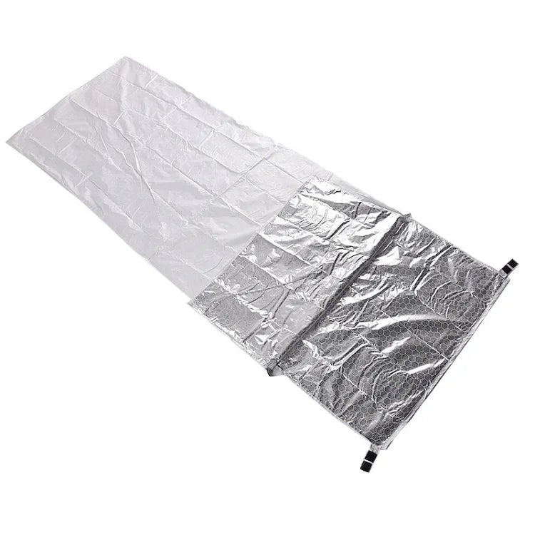 Outdoor-Wander-Camping-Wärmereflektierende Thermoisolations-Schlafsack-Notfalldecke, Doppelhülle 200 cm x 145 cm, Mumie 210 cm x 83 cm, Einzelhülle 200 x 72 cm (Silbergrau)