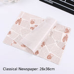 100 Blatt/Packung Kuchen-Pergamentpapier Backverpackung Tellerpapier Hamburgerpapier, Farbe: Klassische Zeitung, Klassische Zeitung, Farbgebäck, Oranger Turm, Weiß Englisch, Kaffee Englisch, Weizen Englisch, Reinweiß, Dickes Kraftpapier, Grauer Turm