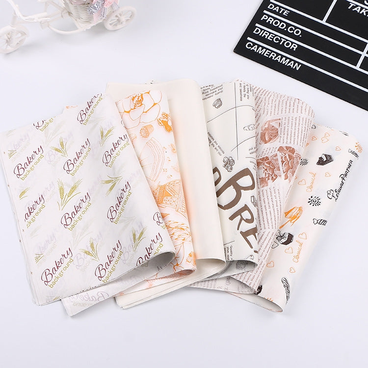 100 Blatt/Packung Kuchen-Pergamentpapier Backverpackung Tellerpapier Hamburgerpapier, Farbe: Klassische Zeitung, Klassische Zeitung, Farbgebäck, Oranger Turm, Weiß Englisch, Kaffee Englisch, Weizen Englisch, Reinweiß, Dickes Kraftpapier, Grauer Turm
