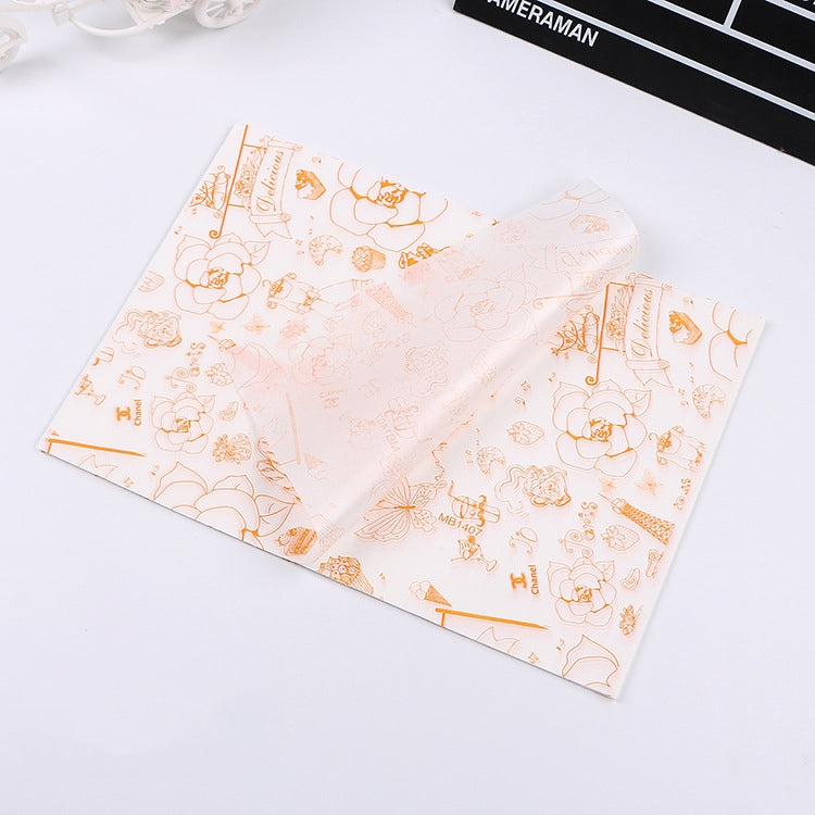 100 Blatt/Packung Kuchen-Pergamentpapier Backverpackung Tellerpapier Hamburgerpapier, Farbe: Klassische Zeitung, Klassische Zeitung, Farbgebäck, Oranger Turm, Weiß Englisch, Kaffee Englisch, Weizen Englisch, Reinweiß, Dickes Kraftpapier, Grauer Turm