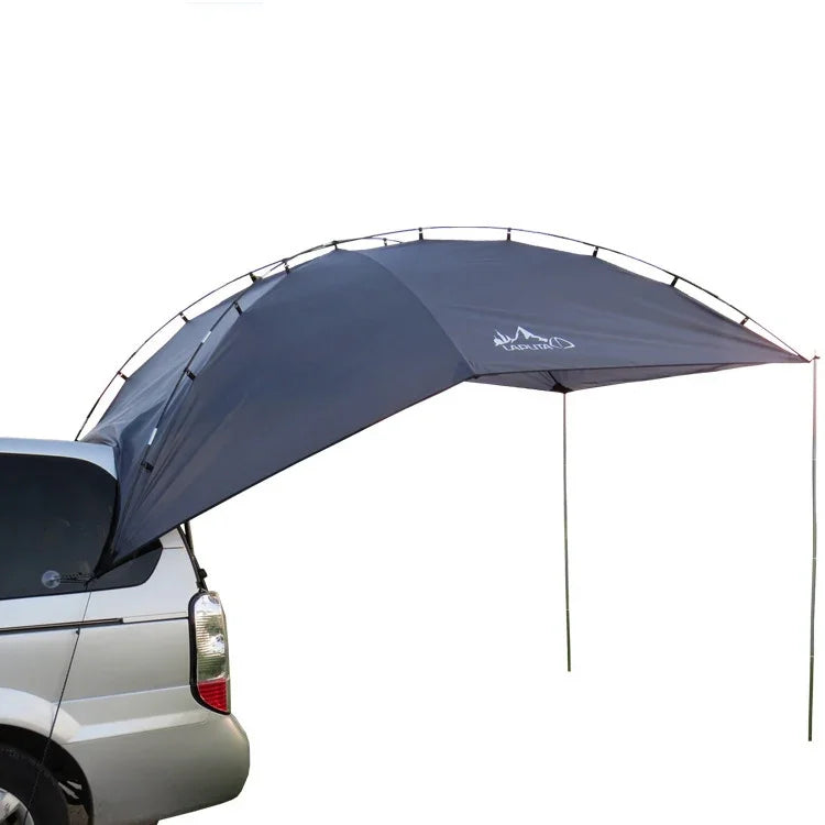 LADUTA Outdoor-Selbstfahrertour Barbecue Camping Auto-Seitenmarkise Auto-Heckverlängerungszelt Zubehör, Grau Blau, Silber beschichtet
