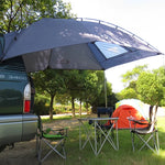 LADUTA Outdoor-Selbstfahrertour Barbecue Camping Auto-Seitenmarkise Auto-Heckverlängerungszelt Zubehör, Grau Blau, Silber beschichtet