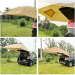 LADUTA Outdoor-Selbstfahrertour Barbecue Camping Auto-Seitenmarkise Auto-Heckverlängerungszelt Zubehör, Grau Blau, Silber beschichtet