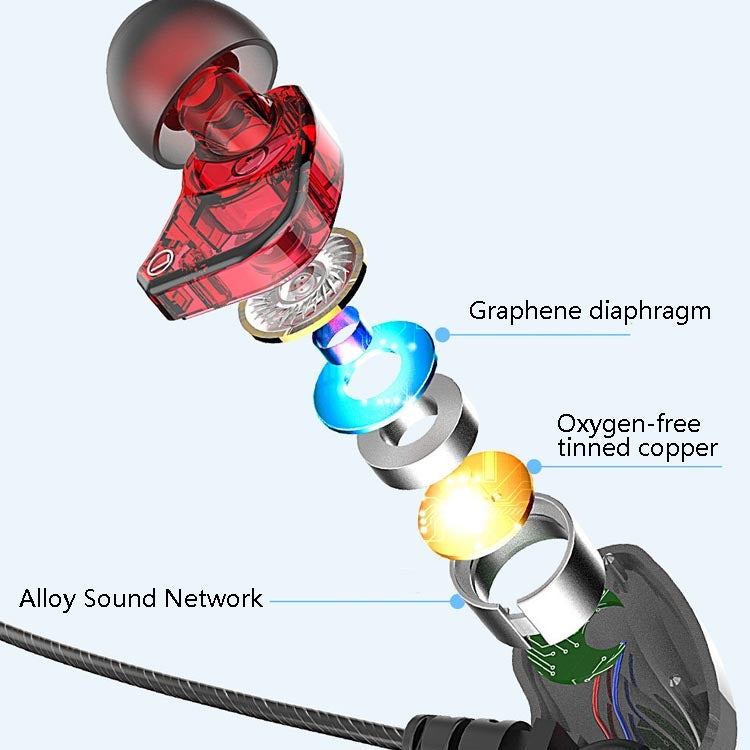 In-Ear Ohrhörer Bass Handy Spiel Sport Kabelgebundenes Headset, Schwarz, Silber