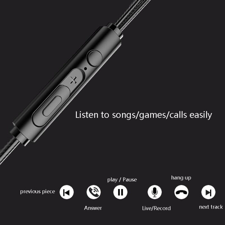 In-Ear Ohrhörer Bass Handy Spiel Sport Kabelgebundenes Headset, Schwarz, Silber