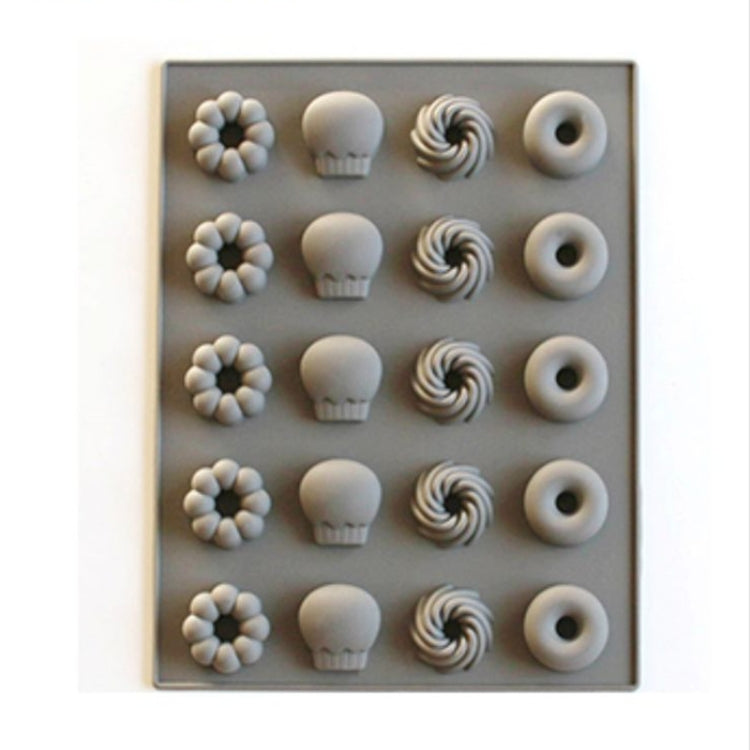 Silikon-Kuchenform, 25-fach, Fudge, Hartbonbons, Silikon-Keksform, Obst, Donuts