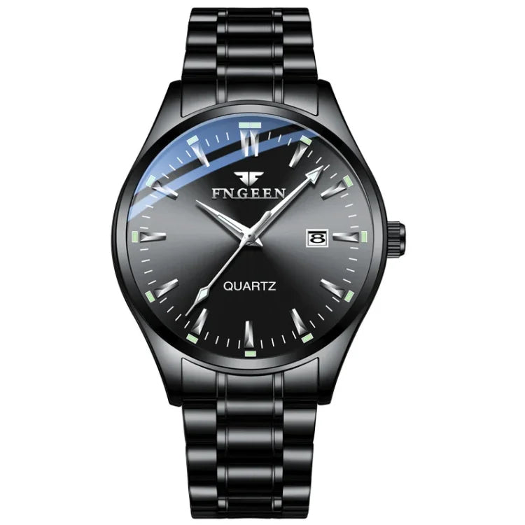FNGEEN 2111 Herren Simple Leuchtende Kalender Quarz Uhr