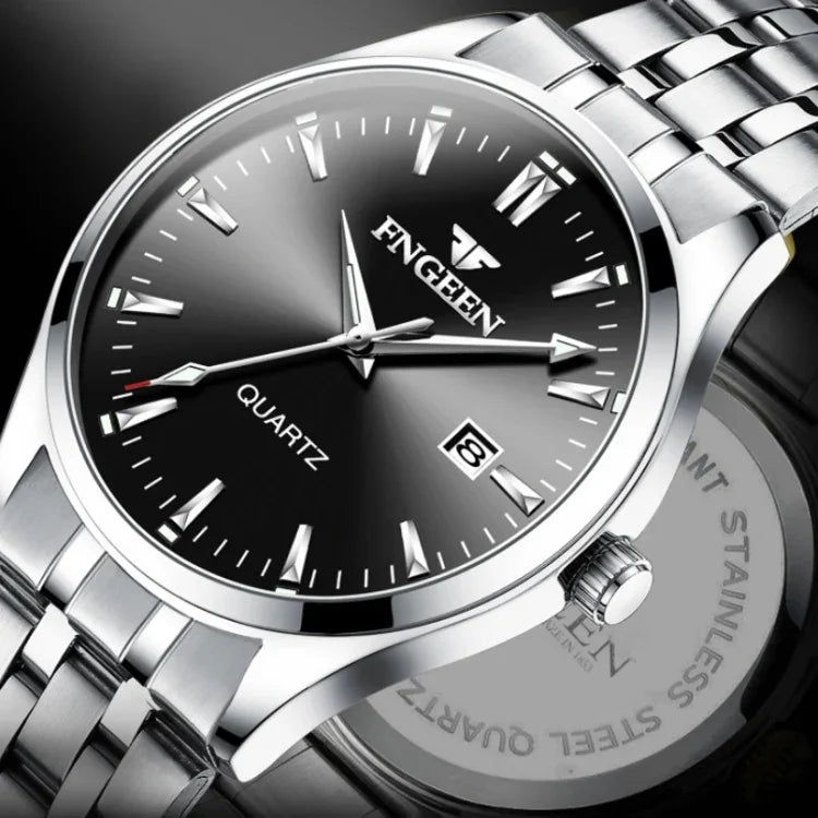 FNGEEN 2111 Herren Simple Leuchtende Kalender Quarz Uhr