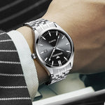 FNGEEN 2111 Herren Simple Leuchtende Kalender Quarz Uhr