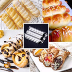 20 Stück schräge doppelköpfige Edelstahl-Großspiralrohr-Antihaft-Croissantform Croissant-Werkzeug, 20 Stück Croissant-Werkzeug