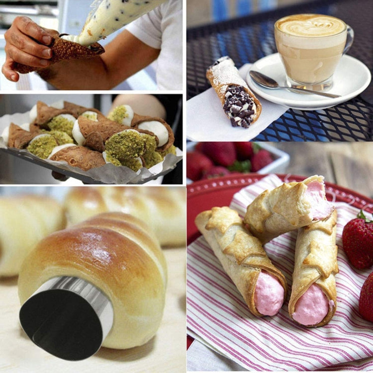 20 Stück schräge doppelköpfige Edelstahl-Großspiralrohr-Antihaft-Croissantform Croissant-Werkzeug, 20 Stück Croissant-Werkzeug