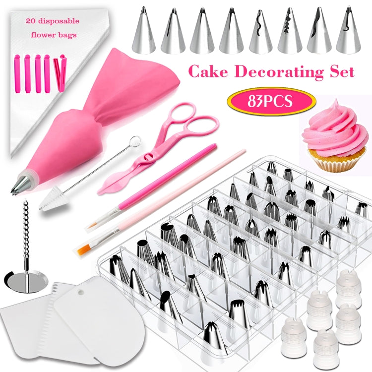 83-in-1 Tortendekorations-Set, Backzubehör, Spritztüllen und Gebäckfärbeutensilien, 83 Teile/Set