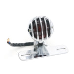 Universal Retro Waning Tail Light Motorcycle Modified Rear Tail Light Brake Light, Black, Silver