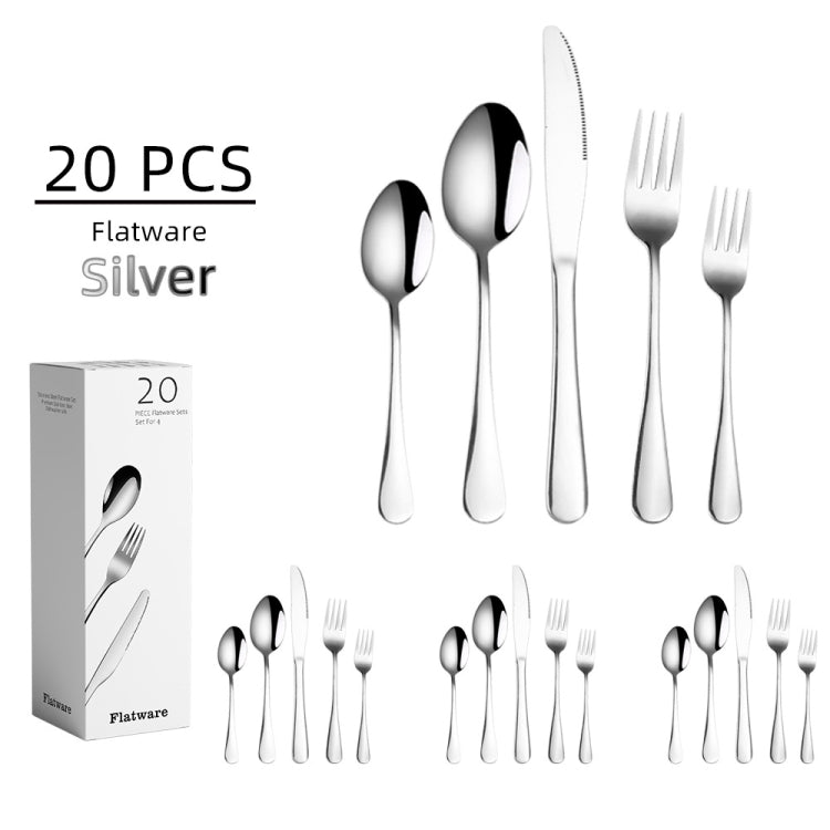20-teiliges Edelstahlbesteck Steakbesteck Set, Echtfarbe, Gold, Roségold, Bunt, Schwarz
