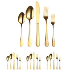 20-teiliges Edelstahlbesteck Steakbesteck Set, Echtfarbe, Gold, Roségold, Bunt, Schwarz