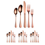 20-teiliges Edelstahlbesteck Steakbesteck Set, Echtfarbe, Gold, Roségold, Bunt, Schwarz
