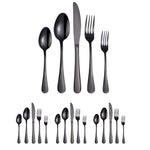 20-teiliges Edelstahlbesteck Steakbesteck Set, Echtfarbe, Gold, Roségold, Bunt, Schwarz