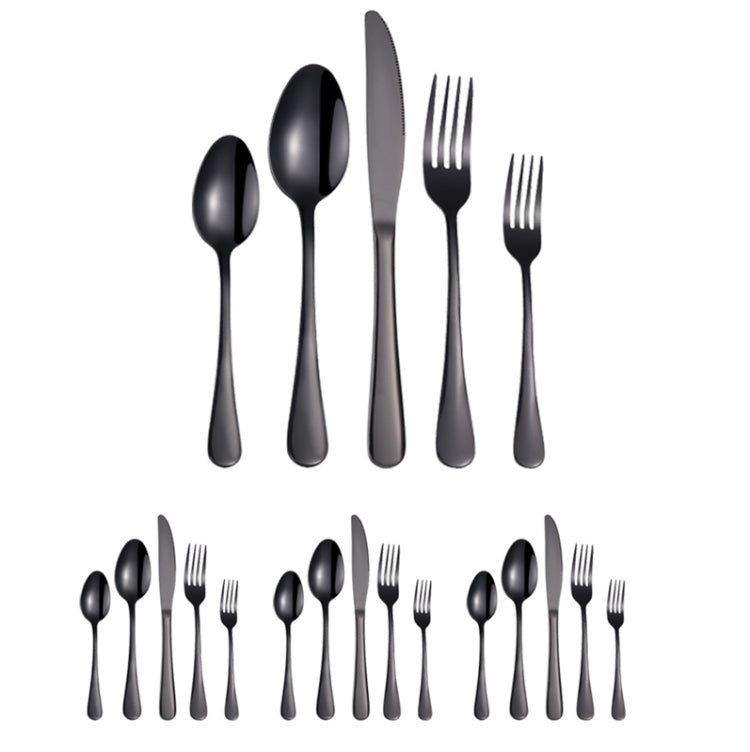 20-teiliges Edelstahlbesteck Steakbesteck Set, Echtfarbe, Gold, Roségold, Bunt, Schwarz