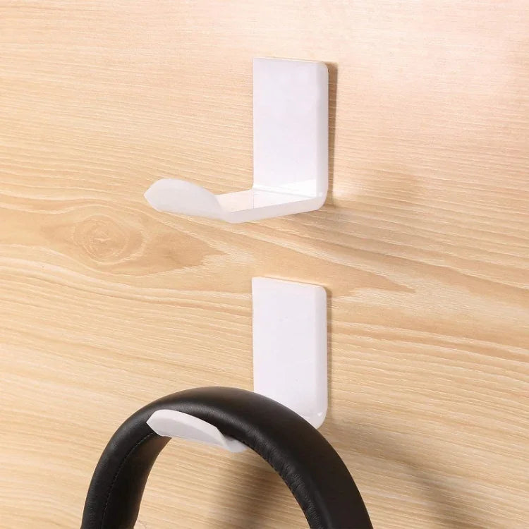 2 Stk. Kopfhörerhalterung, selbstklebender Headset-Aufhänger, Schwarz, Weiß