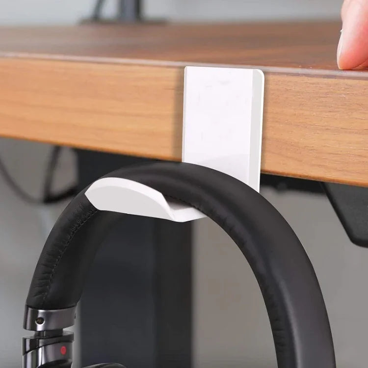 2 Stk. Kopfhörerhalterung, selbstklebender Headset-Aufhänger, Schwarz, Weiß