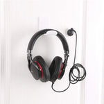 2 Stk. Kopfhörerhalterung, selbstklebender Headset-Aufhänger, Schwarz, Weiß