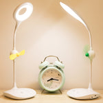 WS-8010 LED Ventilator Schreibtischlampe Nachttisch USB Klappbare Schreibtischlampe, Wassertropfen, Ring, Stifthalter Weißer Ventilatorflügel, Stifthalter Gelber Ventilatorflügel, Stifthalter Blauer Ventilatorflügel, Stifthalter Grüner Ventilatorflügel