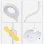 WS-8010 LED Ventilator Schreibtischlampe Nachttisch USB Klappbare Schreibtischlampe, Wassertropfen, Ring, Stifthalter Weißer Ventilatorflügel, Stifthalter Gelber Ventilatorflügel, Stifthalter Blauer Ventilatorflügel, Stifthalter Grüner Ventilatorflügel