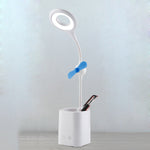 WS-8010 LED Ventilator Schreibtischlampe Nachttisch USB Klappbare Schreibtischlampe, Wassertropfen, Ring, Stifthalter Weißer Ventilatorflügel, Stifthalter Gelber Ventilatorflügel, Stifthalter Blauer Ventilatorflügel, Stifthalter Grüner Ventilatorflügel