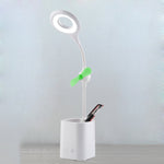 WS-8010 LED Ventilator Schreibtischlampe Nachttisch USB Klappbare Schreibtischlampe, Wassertropfen, Ring, Stifthalter Weißer Ventilatorflügel, Stifthalter Gelber Ventilatorflügel, Stifthalter Blauer Ventilatorflügel, Stifthalter Grüner Ventilatorflügel