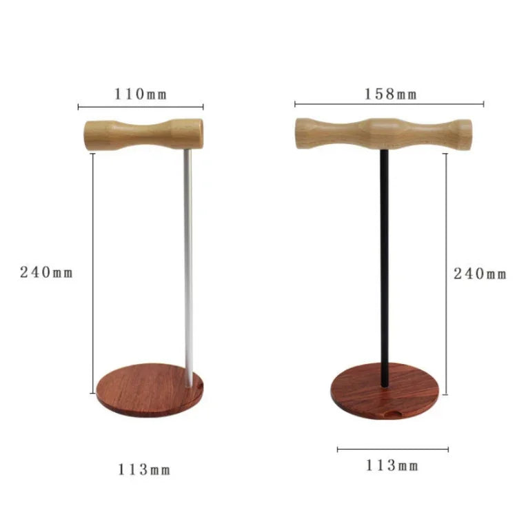 Kreativer Metallstangen-Kopfhörer-Ständer aus Holz mit Kopfhalterung, einseitige weiße Metallstange, einseitige schwarze Metallstange, doppelseitige weiße Metallstange, doppelseitige schwarze Metallstange