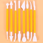 2er-Set Schnitzstift Kuchen Fondant Schnitzmesser Schneidwerkzeug 01030 Lila (OPP Beutelverpackung), 01071 Gelb (OPP Beutelverpackung), 01018 Rot (OPP Beutelverpackung), 02023 Blau (OPP Beutelverpackung), 02030 Rosa (OPP Beutelverpackung)