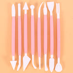 2er-Set Schnitzstift Kuchen Fondant Schnitzmesser Schneidwerkzeug 01030 Lila (OPP Beutelverpackung), 01071 Gelb (OPP Beutelverpackung), 01018 Rot (OPP Beutelverpackung), 02023 Blau (OPP Beutelverpackung), 02030 Rosa (OPP Beutelverpackung)