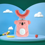 Elektrische Zahnbürste für Kinder, U-förmige Sonic Smart elektrische Zahnbürste, Blau, Rosa