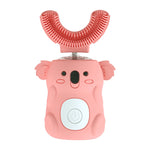 Elektrische Zahnbürste für Kinder, U-förmige Sonic Smart elektrische Zahnbürste, Blau, Rosa