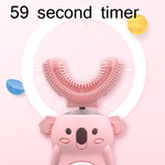 Elektrische Zahnbürste für Kinder, U-förmige Sonic Smart elektrische Zahnbürste, Blau, Rosa