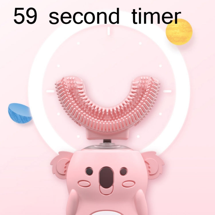 Elektrische Zahnbürste für Kinder, U-förmige Sonic Smart elektrische Zahnbürste, Blau, Rosa