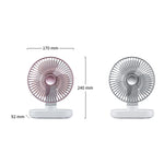 D77 Desktop Automatischer Schüttel-Kopfventilator Leise Tragbarer USB-Ventilator für Zuhause, Büro, Wohnheim, Elfenbein, Rosarot