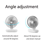 D77 Desktop Automatischer Schüttel-Kopfventilator Leise Tragbarer USB-Ventilator für Zuhause, Büro, Wohnheim, Elfenbein, Rosarot