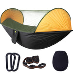 Anti-Rollover Automatisches schnell aufklappendes Moskitonetz Hängematte Outdoor Camping Doppelte Anti-Mücken Hängematte, Größe: 290x140cm, 290x140cm Gelb, 290x140cm Grün, 290x140cm Blau