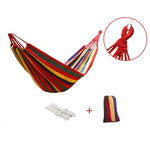 Dicke Canvas-Hängematte Feld Umkipp-Schutz Outdoor Hängemattenschaukel, 260x80 Antihaft Einzel (Rot gestreift), 260x80 Antihaft Einzel (Blau gestreift), 260x100 Antihaft (Rot gestreift), 260x100 Antihaft (Blau gestreift), 260x150 Antihaft (Rot gestreift)