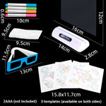 3D Leuchtende Zeichentafel Magische Leuchtende Dreidimensionale Schreibtafel Graffiti Tafel Beleuchtungs Puzzle Kinder Zeichentafel,Stil:, Mittelgroße Zeichentafel (Weltraum Version), Mittelgroße Zeichentafel (Dinosaurier Version)