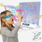 3D Leuchtende Zeichentafel Magische Leuchtende Dreidimensionale Schreibtafel Graffiti Tafel Beleuchtungs Puzzle Kinder Zeichentafel,Stil:, Mittelgroße Zeichentafel (Weltraum Version), Mittelgroße Zeichentafel (Dinosaurier Version)