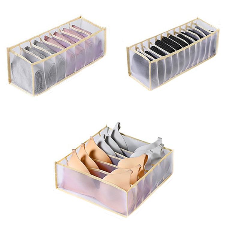 3 in 1 Unterwäsche-Schubladen-Aufbewahrungsbox Haushaltssocken faltbare Aufbewahrungsbox, Beige, Grau