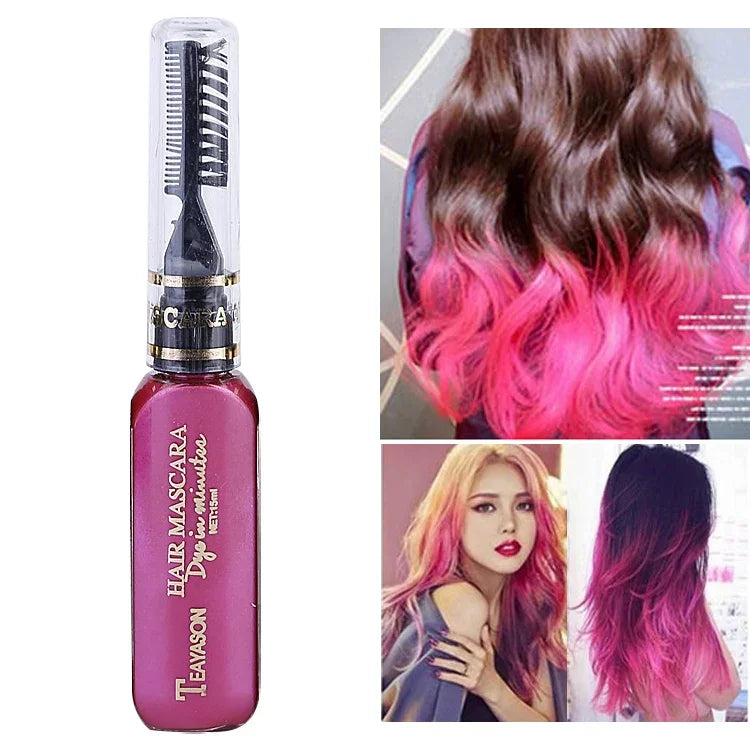 Einmalige temporäre Haarfarbe, ungiftig, DIY-Haarfarbe, Mascara-Farbcreme