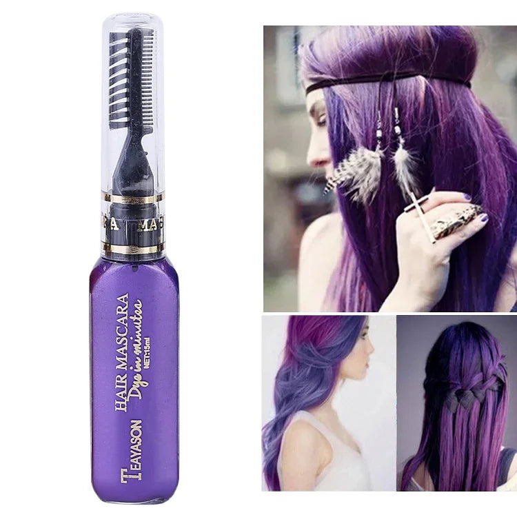 Einmalige temporäre Haarfarbe, ungiftig, DIY-Haarfarbe, Mascara-Farbcreme