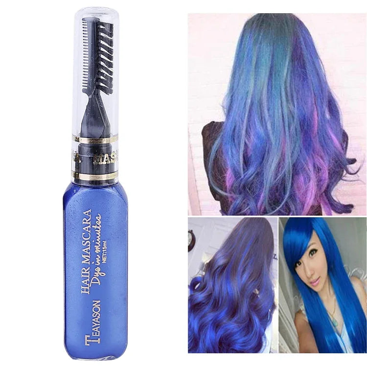 Einmalige temporäre Haarfarbe, ungiftig, DIY-Haarfarbe, Mascara-Farbcreme