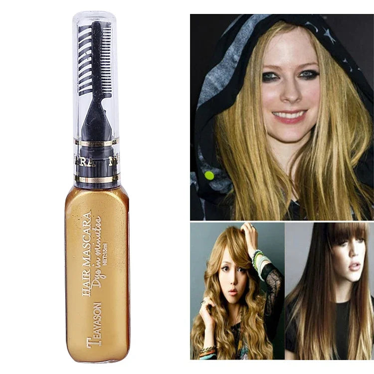 Einmalige temporäre Haarfarbe, ungiftig, DIY-Haarfarbe, Mascara-Farbcreme