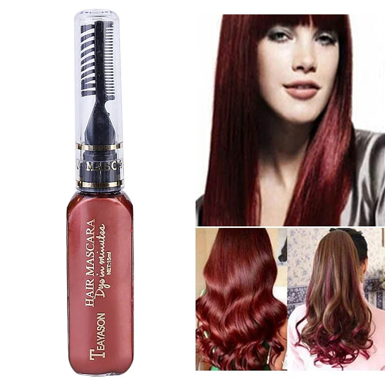 Einmalige temporäre Haarfarbe, ungiftig, DIY-Haarfarbe, Mascara-Farbcreme
